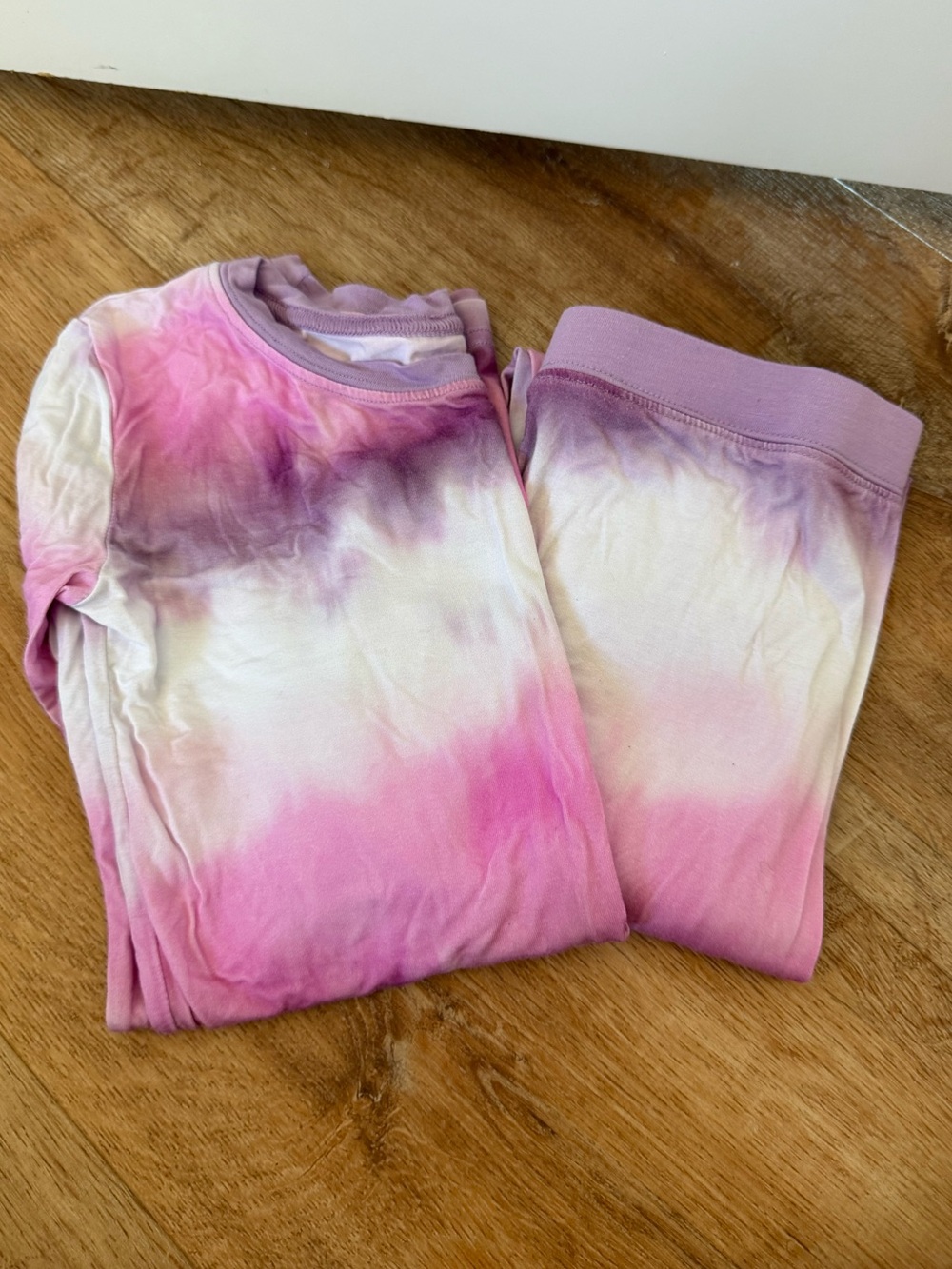 Little Sleepies Pink & Purple Ombre Tie-Dye Pajama Set Size  9/10